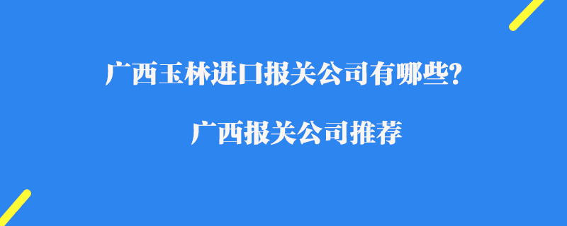 廣西玉林進口報關公司有哪些？廣西報關公司推薦